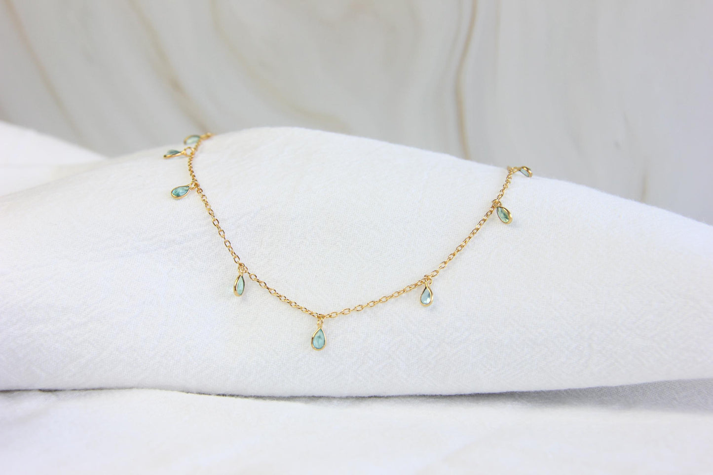 Blue Topaz Drop Necklace