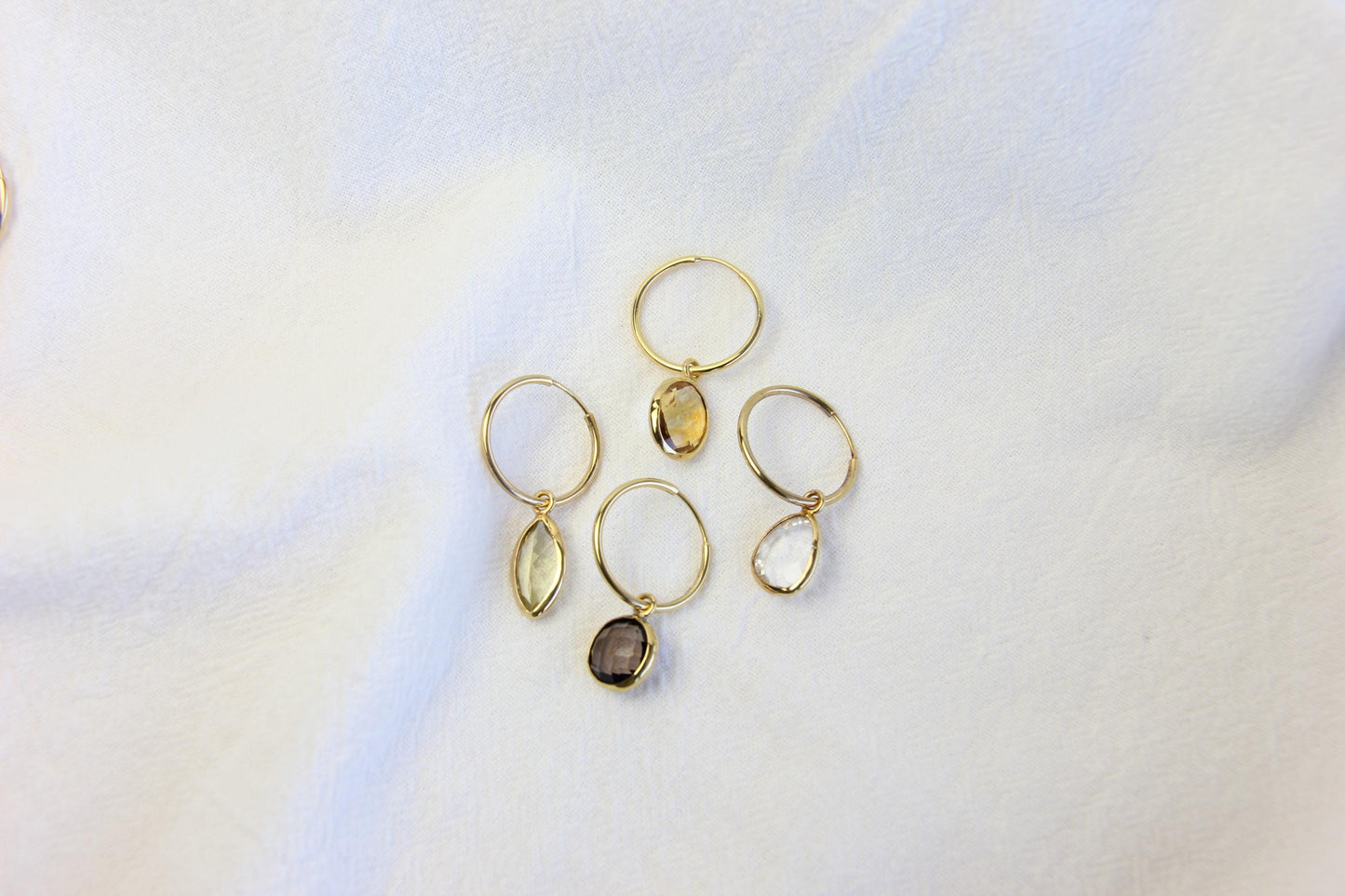 Quartz Hoop Earrings