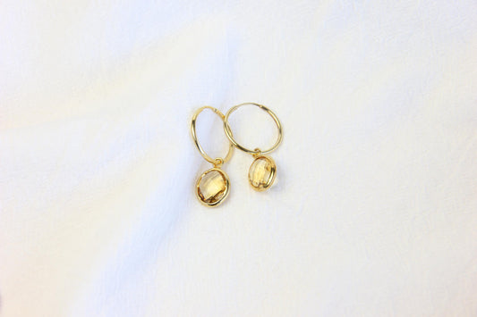 Citrine Hoop Earrings