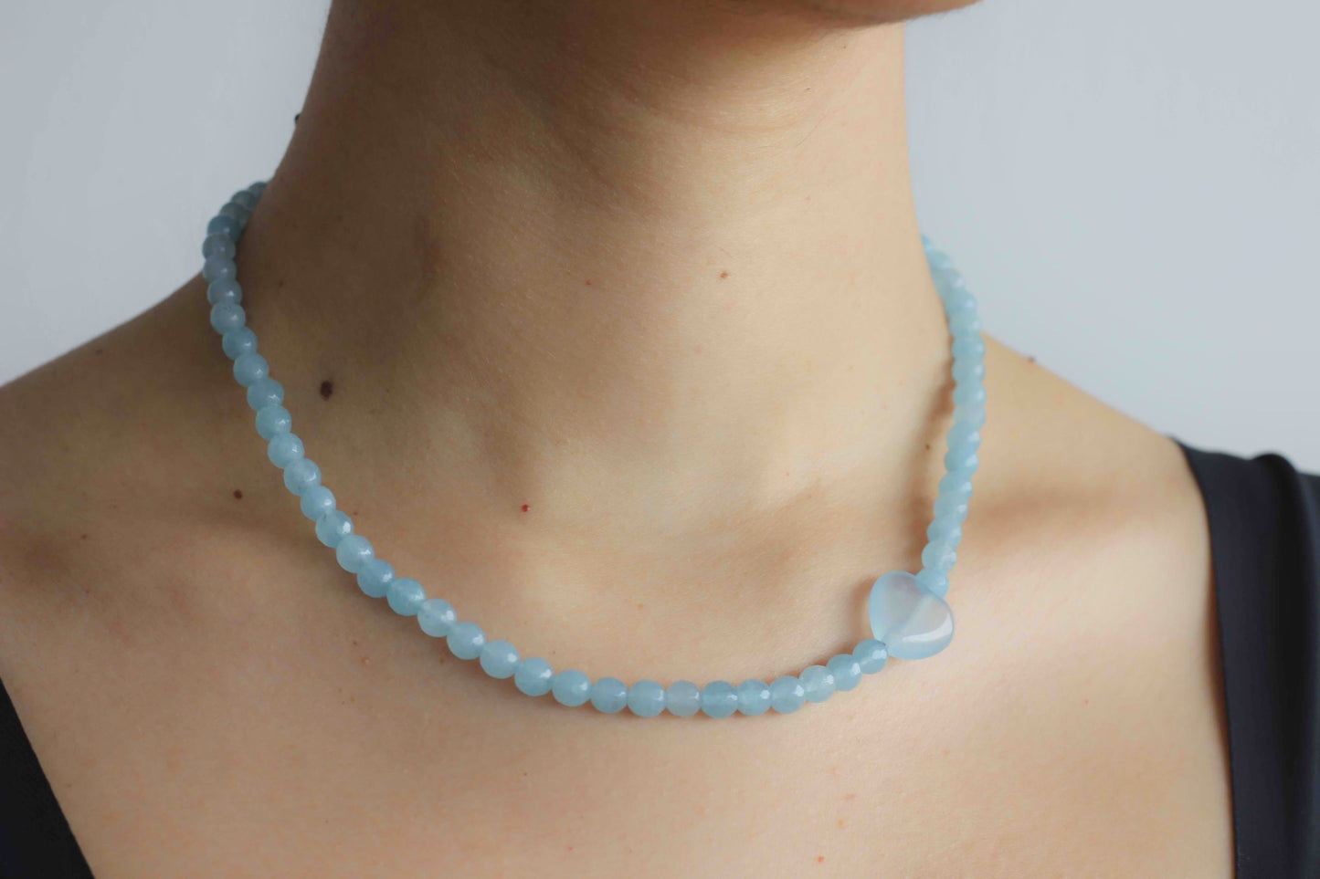 Blue Quartz Heart Necklace
