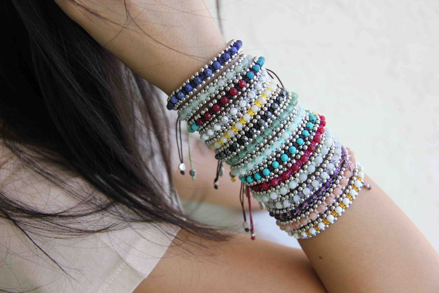 Hematite Silver Seaside Bracelet, Gemstone Bracelet, Hematite, Silver Bracelets, Silver Bracelet for Women