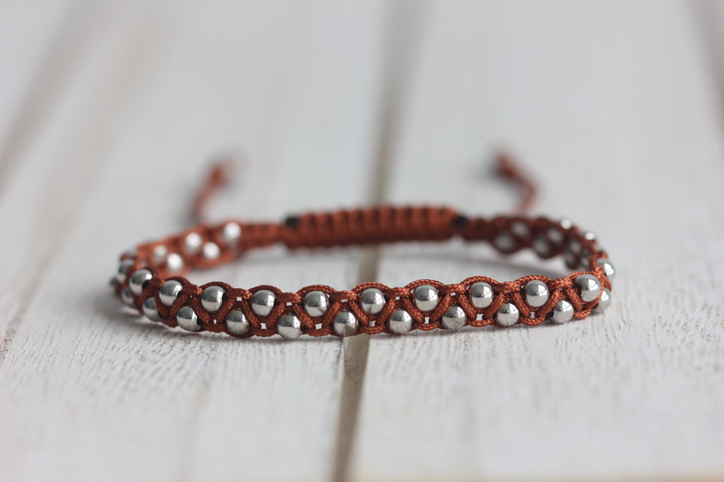 Brick Colored Sparkle Bracelet, Silver Beaded Bracelets, Minimal Silver Bracelet, Silver Jewelry, Minimal Bracelets, Dainty Bracelet