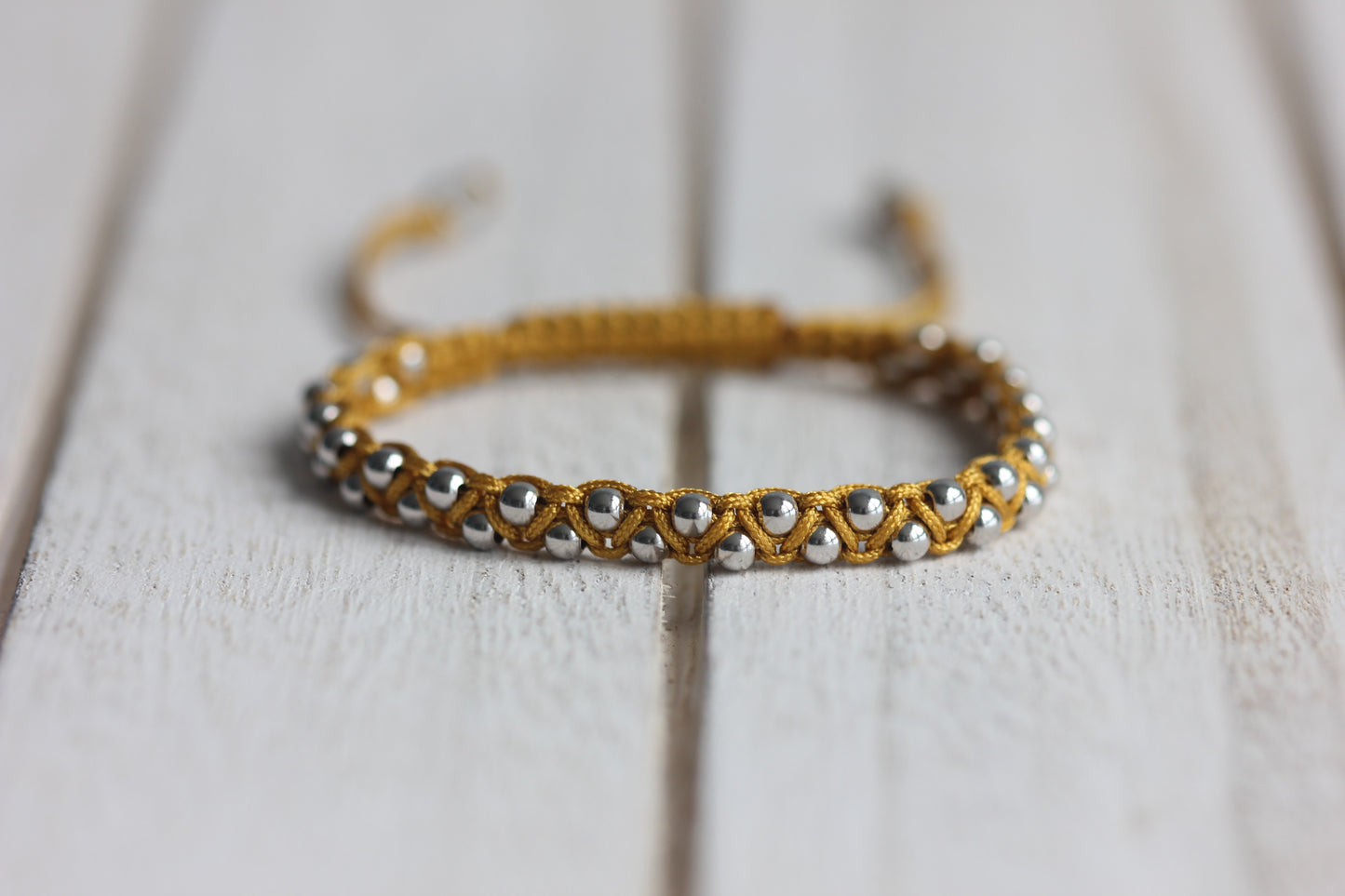 Mustard Silver Bracelet, Silver Bracelet for Women, Minimal Bracelet, Silver Jewelry, Silver Bracelet