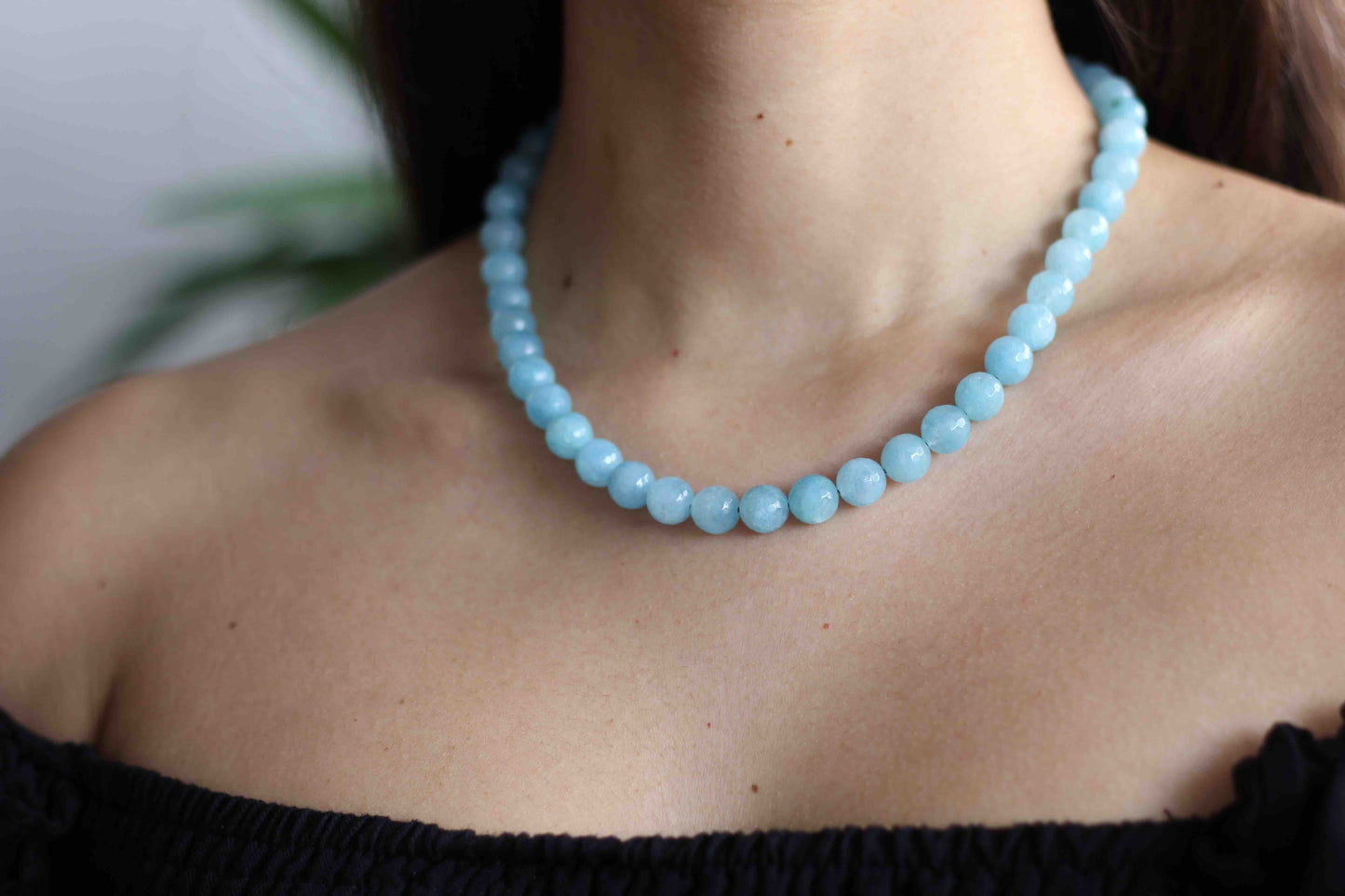 Blue Quartz Beaded Necklace