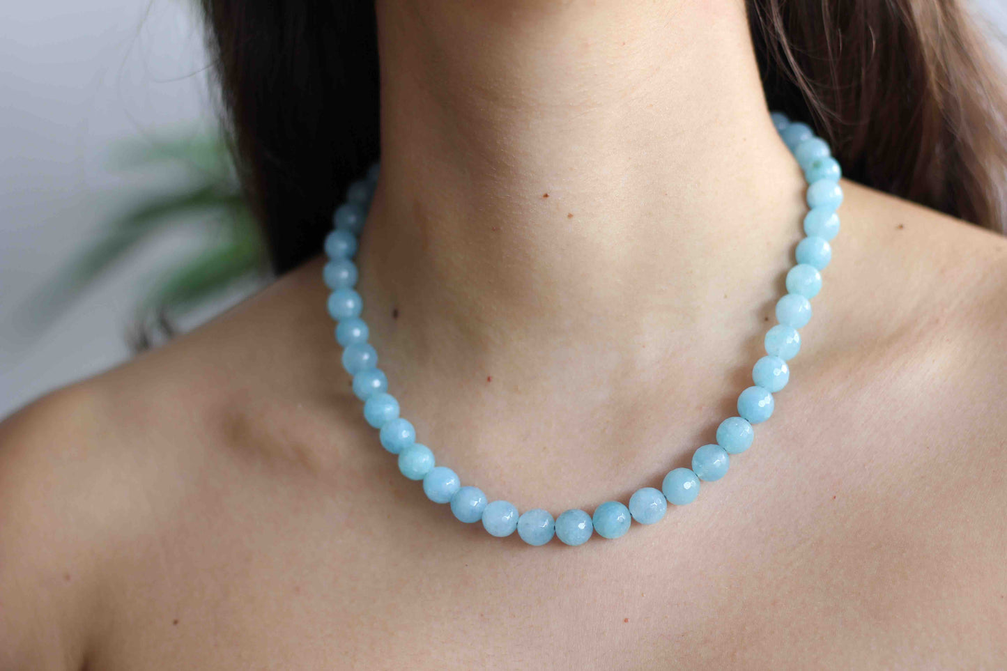Blue Quartz Beaded Necklace