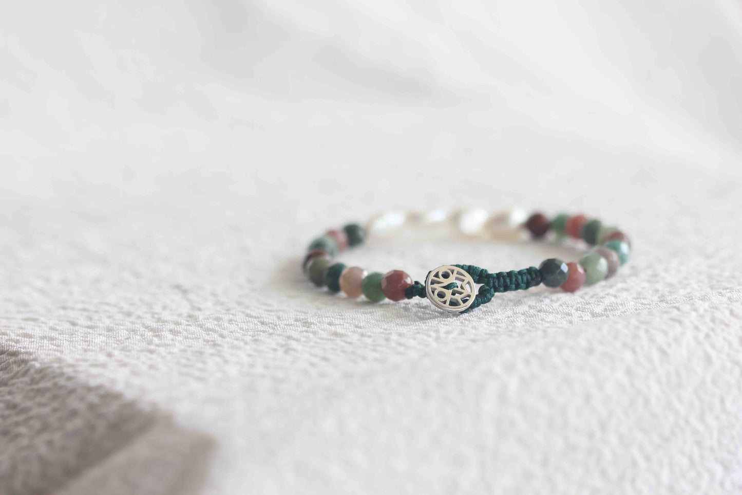 Indian Agate Pearl Bracelet, Pearl Bracelet, Pearl Jewelry, Gemstone Jewelry, Gemstone Bracelet, Jasper Bracelet