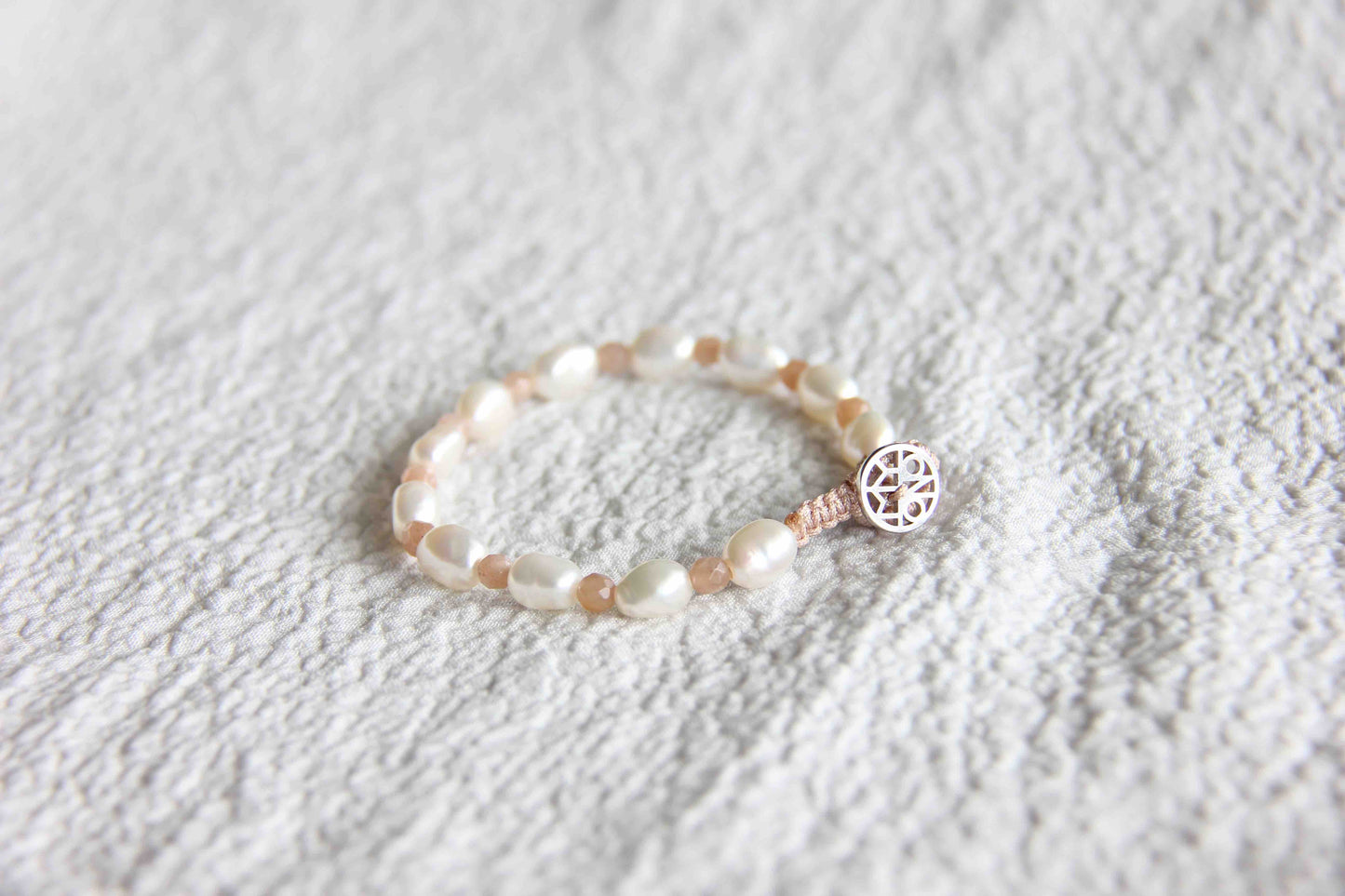 Pink Moonstone Pearl Bracelet, Pearl Bracelet, Pearl Jewelry, Gemstone Jewelry, Gemstone Bracelet, Moonstone Bracelet