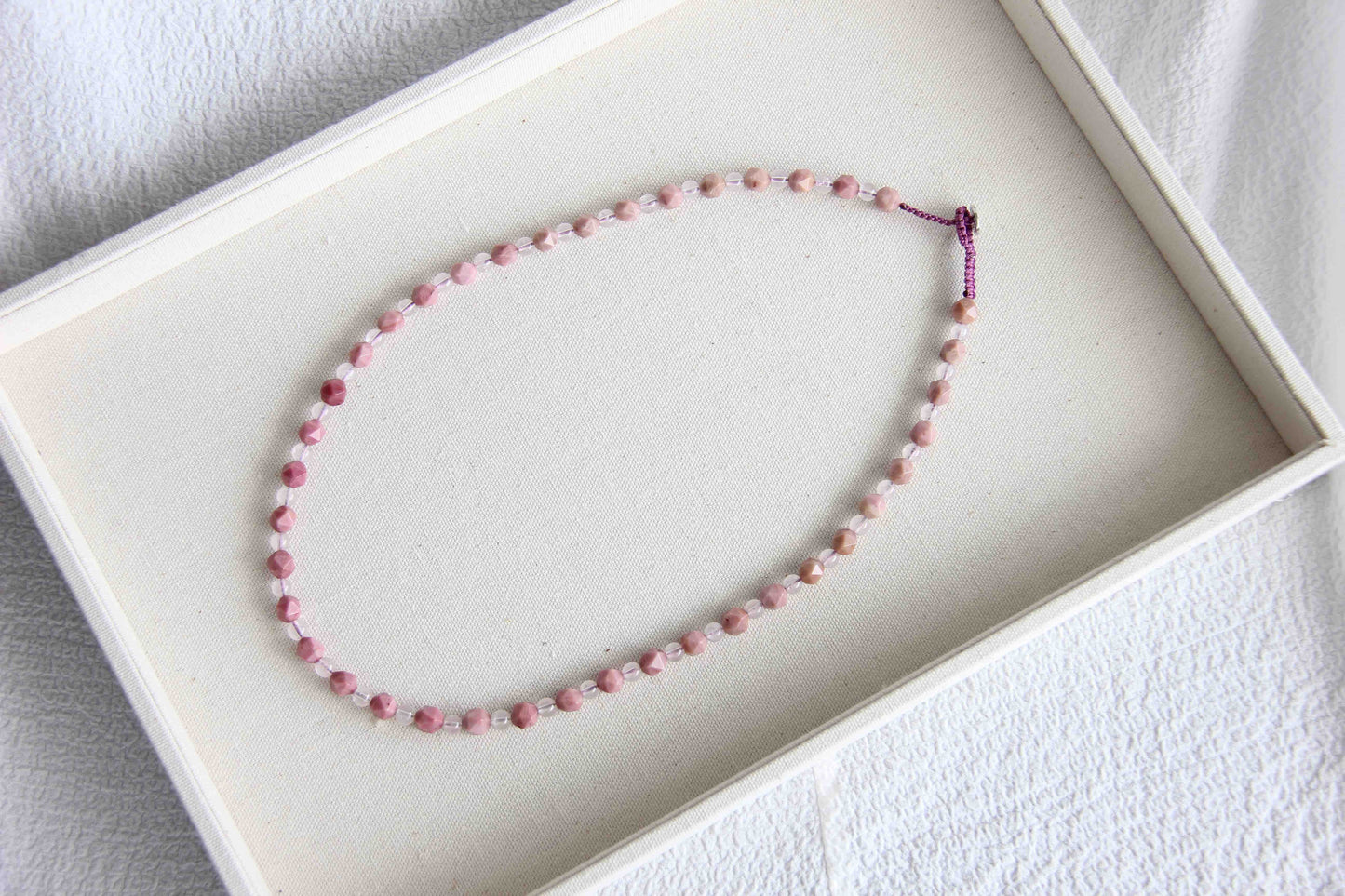 Rhodonite and Rose Quartz Necklace, Rhodonite Jewelry, Rose Quartz Jewelry, Necklace, Necklace for Women