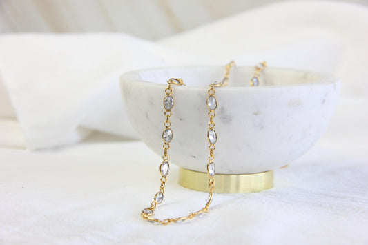 Clear Quartz Chain Necklace