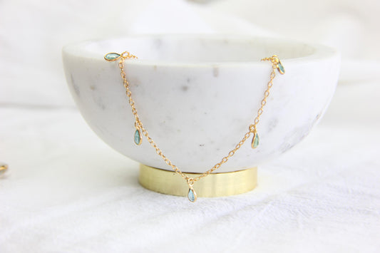 Blue Topaz Drop Necklace