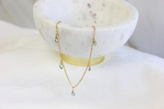 Blue Topaz Drop Necklace