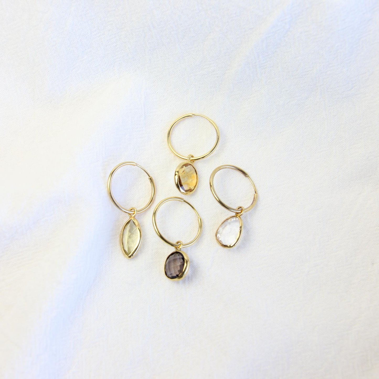 Green Quartz Hoop Earrings