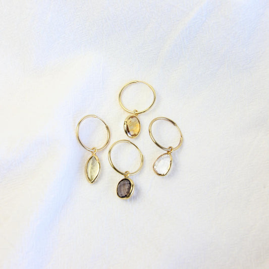 Smoky Quartz Hoop Earrings