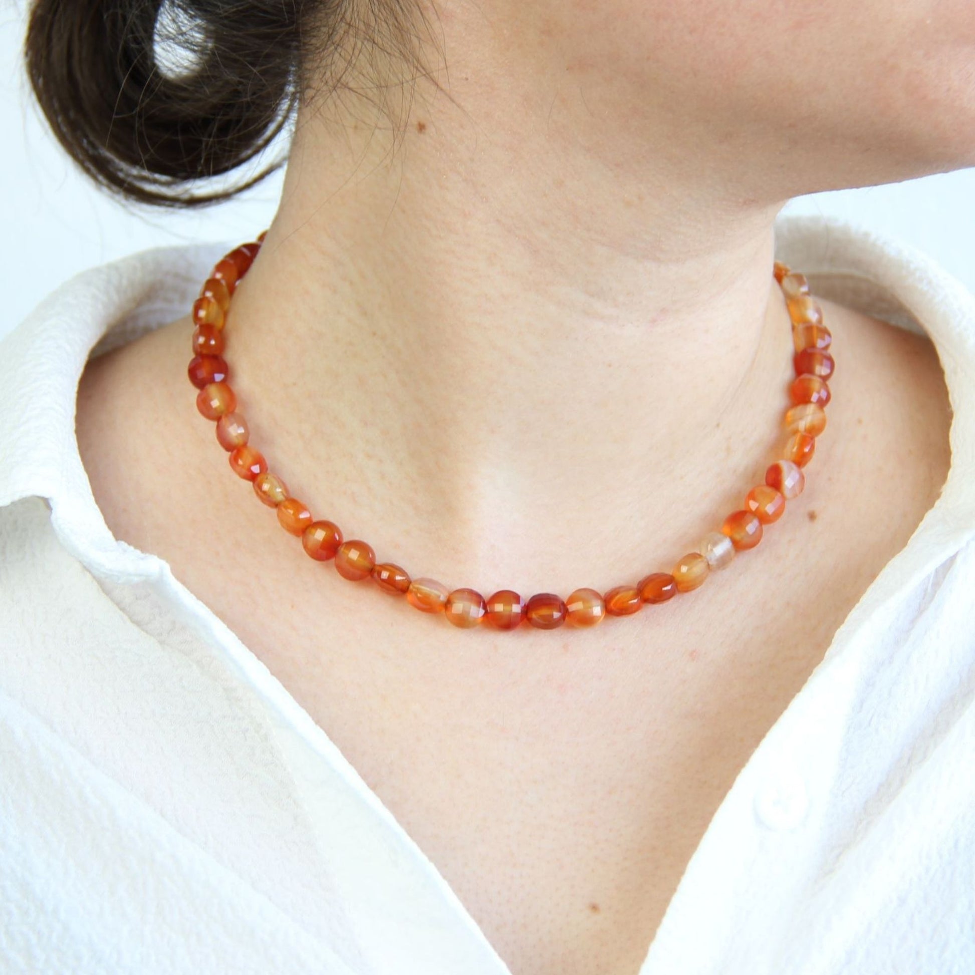 Carnelian Beaded Gemstone Necklace