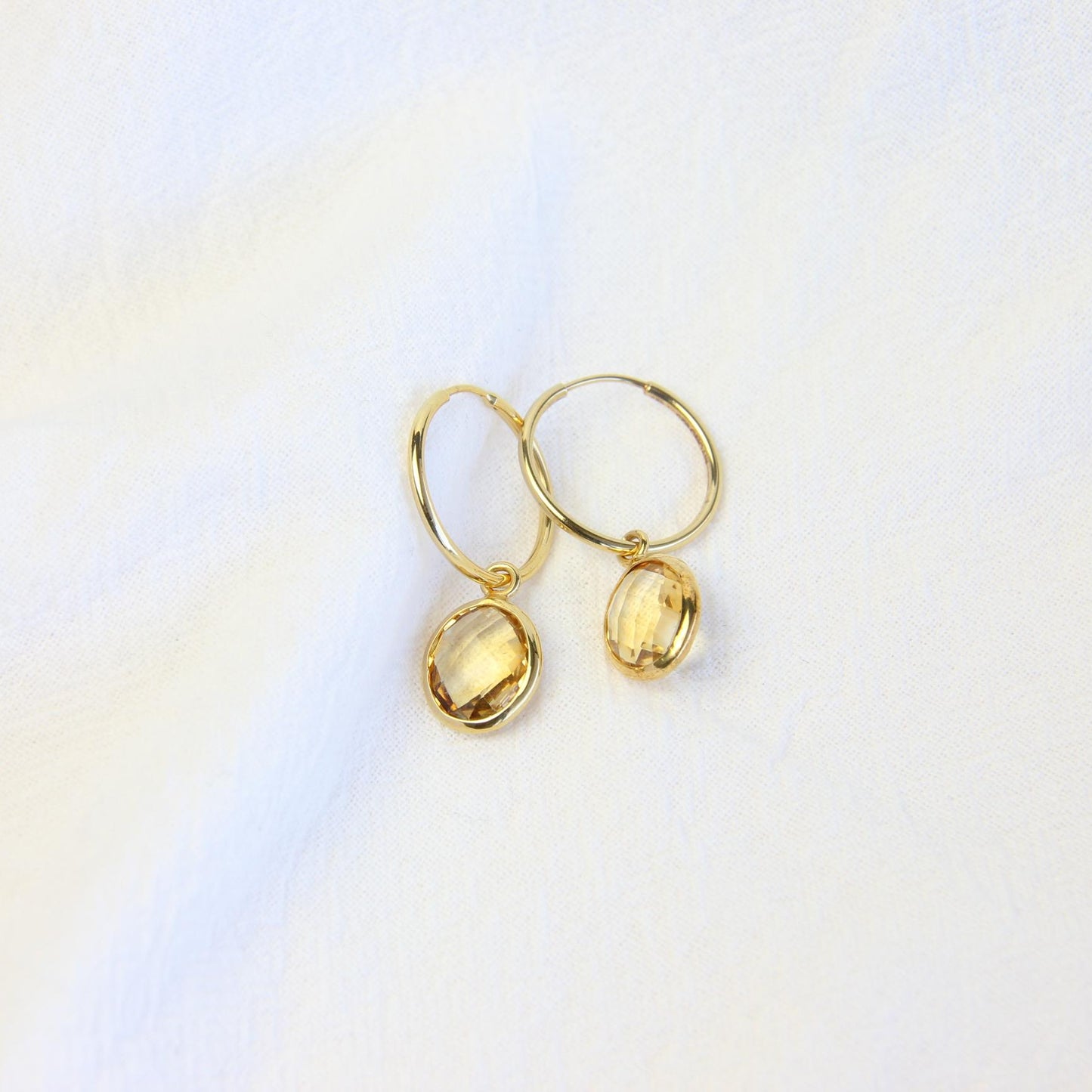 Citrine Hoop Earrings