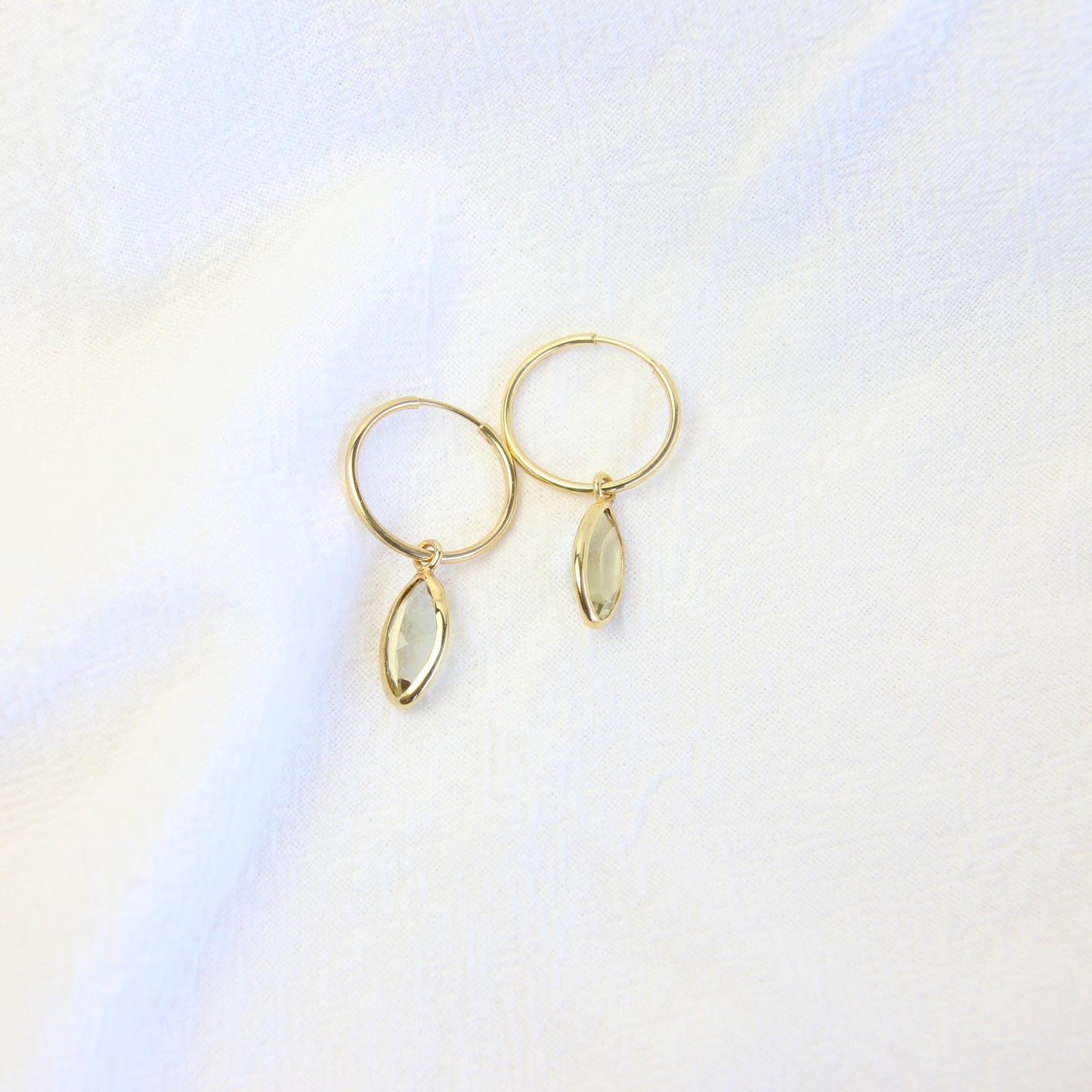Green Quartz Hoop Earrings