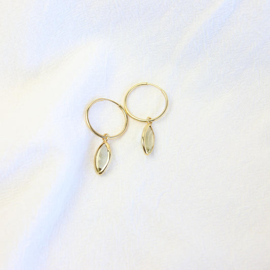 Green Quartz Hoop Earrings