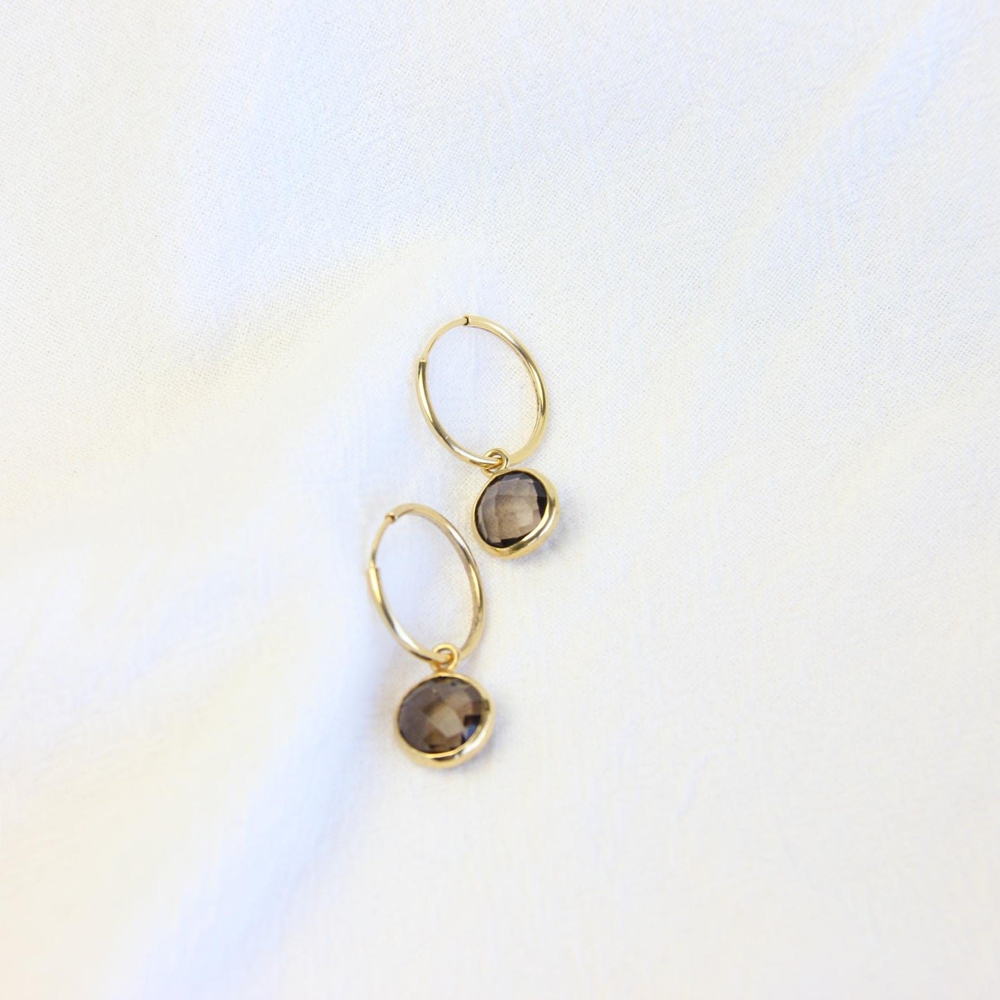 Smoky Quartz Hoop Earrings