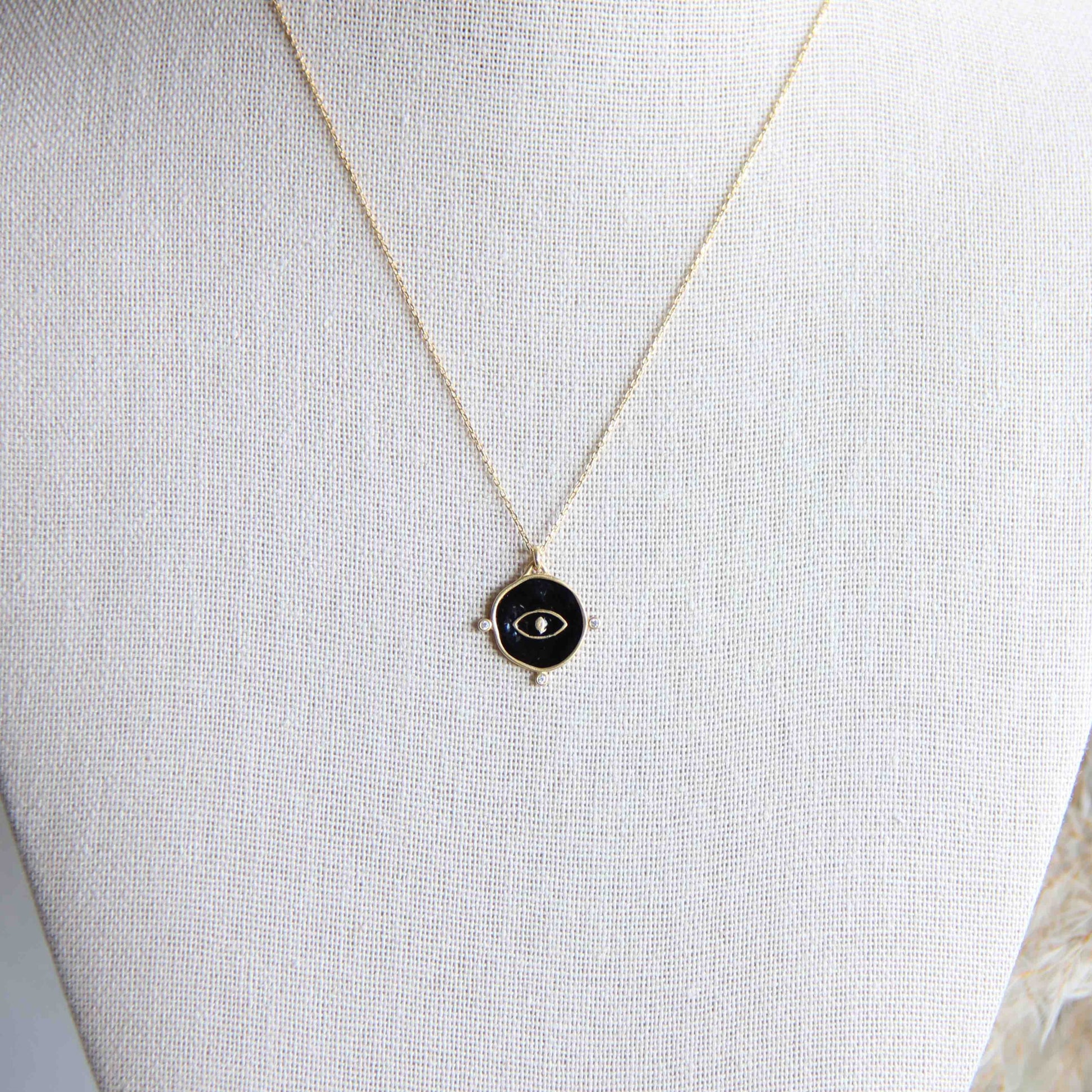 Sterling Silver 925 Small Minimalist Gold Plated Drop Evil Eye
