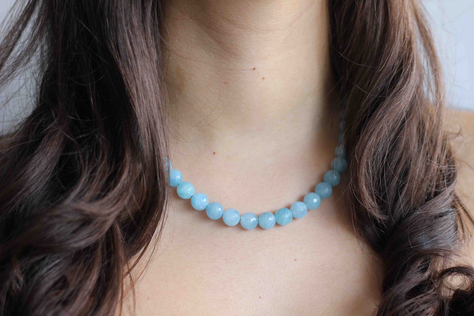 Blue Quartz Beaded Necklace