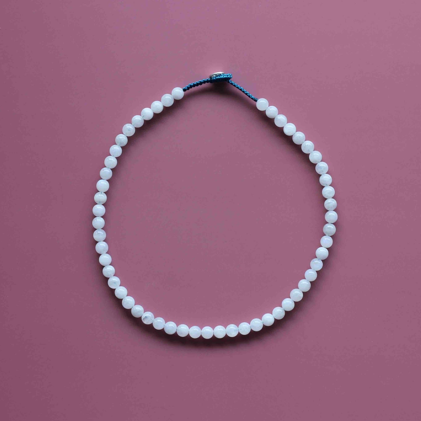 White Moonstone Beaded Necklace