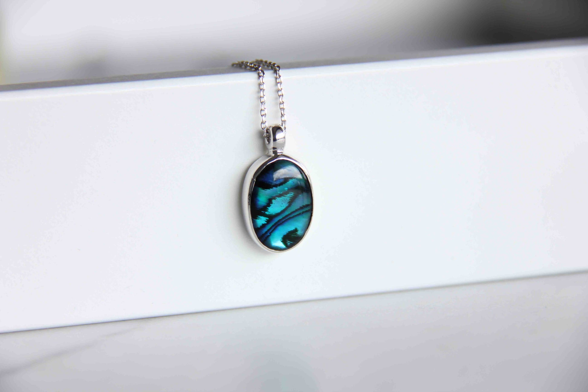 Abalone Necklace, Abalone Necklace, Pendant Necklace, Silver Chain Necklace,Gemstone Necklace, Abalone Shell Jewelry