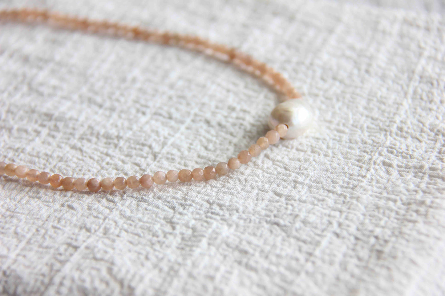 Pink Moonstone Baroque Pearl Necklace, Pink Moonstone Jewelry, Pearl Jewelry, Pearl Necklace, Necklaces for Women