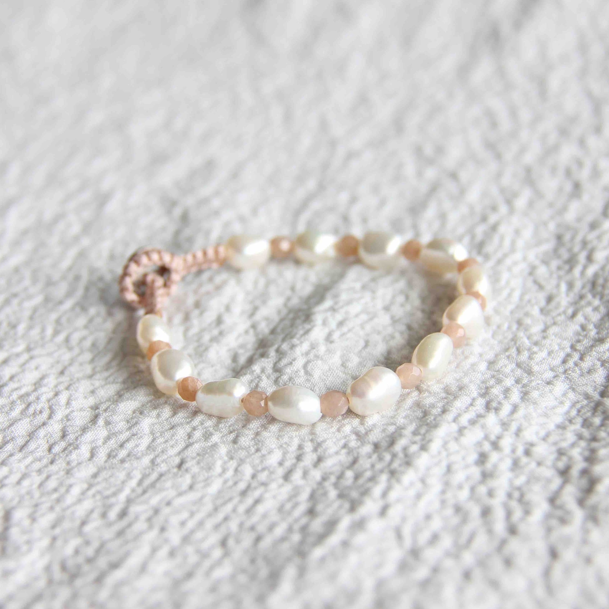 Pink Moonstone Pearl Bracelet, Pearl Bracelet, Pearl Jewelry, Gemstone Jewelry, Gemstone Bracelet, Moonstone Bracelet